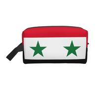 HJLUUFT Drapeau de la République arabe syrienne Imprimée Trousse de toilette de voyage Portable Maquillage Cosmétique Sac de voyage Organiseur de voyage, blanc, One Size