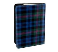 HJLUUFT Étui de passeport en cuir avec porte-cartes pour homme et femme Motif tartan écossais Bleu et vert, Noir , Taille unique