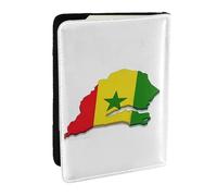 HJLUUFT Étui de passeport en cuir imprimé carte du Sénégal avec porte-cartes de crédit pour homme et femme, Noir , Taille unique