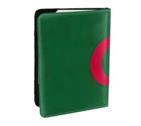 HJLUUFT Étui de passeport en cuir imprimé drapeau de l'Algérie avec porte-cartes pour homme et femme, Noir , Taille unique
