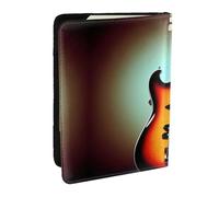 HJLUUFT Étui de passeport en cuir imprimé guitare basse instrument de musique avec porte-cartes de crédit pour homme et femme, Noir , Taille unique