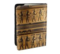 HJLUUFT Étui de passeport en cuir imprimé hiéroglyphes égyptiens avec porte-cartes pour homme et femme, Noir , Taille unique