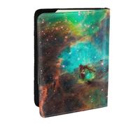 HJLUUFT Étui de passeport en cuir imprimé univers galaxie espace pour homme et femme, portefeuille de voyage pour la famille