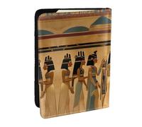 HJLUUFT Étui de passeport en cuir imprimé « Women in Ancient Egypt » avec porte-cartes de crédit pour homme et femme, Noir , Taille unique