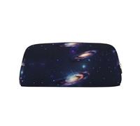 HJLUUFT Galaxy in the Universe Étui à crayons portable en cuir élégant pour ranger le maquillage et les petits objets