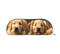 HJLUUFT Golden Retriever Sac de rangement semi-circulaire Motif chiens et chiots - Trousse élégante et légère pour le bureau, la vie et les voyages