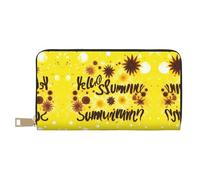 HJLUUFT Goodlooking Hello Nice Sunshines Portefeuille pour femme Design fin et minimaliste Idéal pour cartes de crédit et espèces Cuir synthétique Fermeture éclair en métal, blanc, One Size, Classique