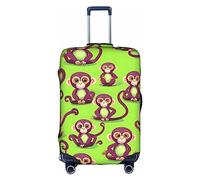 HJLUUFT Green Clever Monkey Housse de protection pour valise, approuvée par la TSA, design personnalisé pour une identification facile, blanc, Small