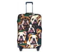 HJLUUFT Housse de bagage élégante avec motif bulldog anglais - Protégez et personnalisez votre valise avec une housse approuvée par la TSA, housses de valise pour bagages, blanc, X-Large