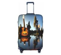 HJLUUFT Housse de bagage élégante Lake Guitar Reflection - Protégez et personnalisez votre valise avec une housse approuvée par la TSA, housses de valise pour bagages, blanc, Medium