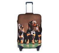 HJLUUFT Housse de protection pour chien teckel Weiner - Protection de valise approuvée par la TSA, design personnalisé pour une identification facile, blanc, Small