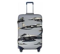HJLUUFT Housse de protection pour valise de voyage avec motif avions de chasse et anti-rayures. Lavable, Noir , XL