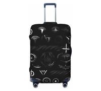 HJLUUFT Housse de protection pour valise de voyage lavable et anti-rayures Motif symboles Supernatural Noir, Noir , L
