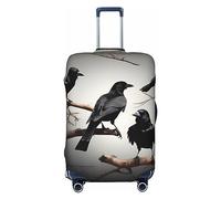 HJLUUFT Housse de protection pour valise de voyage Motif corbeau noir sur une branche Lavable Anti-rayures, Noir , XL