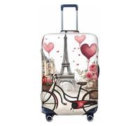 HJLUUFT Housse de protection pour valise de voyage Motif Paris Tour de vélo Lavable Anti-rayures, Noir , S