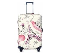 HJLUUFT Housse de protection pour valise de voyage Motif Tour de Paris et vélo Lavable Anti-rayures, Noir , XL
