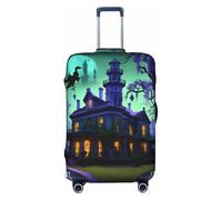 HJLUUFT Housse de protection pour valise, housse de protection lavable, anti-rayures, motif mansions hantées, noir, Noir , M