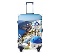 HJLUUFT Housse de protection pour valise, housse de protection lavable et anti-rayures avec vue sur la mer sur l'île grecque, Noir , M