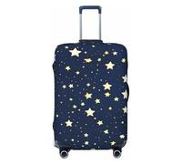 HJLUUFT Housse de protection pour valise, lavable, anti-rayures, motif ciel et étoiles, bleu marine, Noir , M