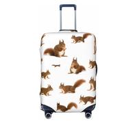 HJLUUFT Housse de protection pour valise, lavable, anti-rayures, motif écureuil mignon, Noir , XL