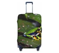 HJLUUFT Housse de protection pour valise, lavable, anti-rayures, motif grenouilles d'arbre de la paix, Noir , S