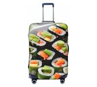 HJLUUFT Housse de protection pour valise, lavable, anti-rayures, motif sushi aneth cornichons, Noir , L