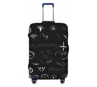 HJLUUFT Housse de protection pour valise, lavable, anti-rayures, motif symboles Supernatural - Impression noire, Noir , L
