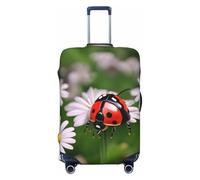 HJLUUFT Housse de protection pour valise, lavable et anti-rayures Motif Ladybug Daisy Print, Noir , L