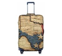 HJLUUFT Housse de protection pour valise, motif carte du Texas, lavable, anti-rayures, Noir , M
