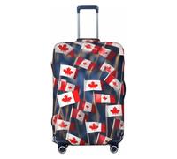 HJLUUFT Housse de protection pour valise, motif drapeau canadien, lavable, anti-rayures, Noir , M