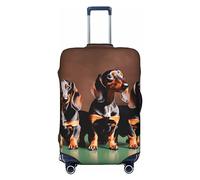 HJLUUFT Housse de protection pour valise, motif teckel Weiner - Lavable - Anti-rayures, Noir , M
