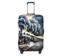 HJLUUFT Housse de protection pour valise, motif train à vapeur, motif nuages, lavable, anti-rayures, Noir , M