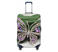 HJLUUFT Housse de protection pour valises de voyage avec motif papillon et strass - Lavable - Anti-rayures, Noir , XL