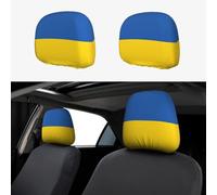 HJLUUFT Housses universelles pour appuie-tête de siège de voiture Drapeau de l'Ukraine, respirantes et portables, accessoires de voiture