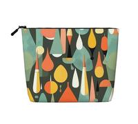 HJLUUFT Mid Century Trousse de maquillage rétro en forme de goutte d'eau pour femme Grande capacité Noir Taille unique, Noir , Taille unique