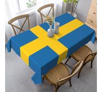 HJLUUFT Nappe imprimée drapeau suédois pour salle à manger, fête, ferme, pique-nique en plein air, 140 x 89 cm