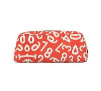 HJLUUFT Numbers Arts Trousse à crayons en cuir semi-ronde pour voyage et maquillage Idéal pour ranger les crayons et le maquillage