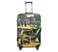 HJLUUFT Old Tractor Photo Farm Housse de bagage élégante - Protégez et personnalisez votre valise avec une housse approuvée par la TSA, blanc, Large