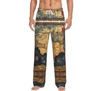 HJLUUFT Pantalon de pyjama confortable pour homme Old Texas Map - Tissu doux et respirant, ceinture extensible, poches - Parfait pour le week-end, blanc, XX-Large