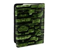 HJLUUFT Portefeuille de passeport en cuir imprimé camouflage militaire vert pour homme et femme, étui de passeport de voyage pour la famille, Noir , Taille unique
