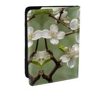 HJLUUFT Portefeuille de passeport en cuir imprimé fleurs de cornouiller printanier pour homme et femme, étui de passeport de voyage pour la famille, Noir , Taille unique