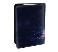HJLUUFT Portefeuille de passeport en cuir imprimé galaxie dans l'univers pour hommes et femmes, étui de passeport de voyage pour la famille, Noir , Taille unique