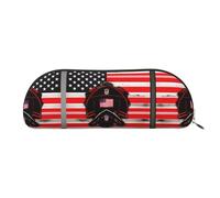 HJLUUFT Red Line Trousse de rangement semi-circulaire motif pompier américain - Trousse élégante et légère pour le bureau, la vie et les voyages