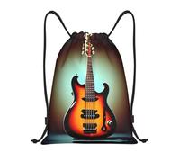 HJLUUFT Sac à dos élégant et pratique avec cordon de serrage pour guitare, basse, instrument de musique et sac à dos pour tous vos besoins, noir, Small