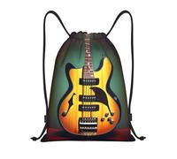HJLUUFT Sac à dos élégant et pratique avec cordon de serrage pour guitare, basse, instruments de musique, noir, Small