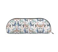 HJLUUFT Sac de rangement semi-circulaire avec motif animal de cactus tropical - Trousse élégante et trousse de maquillage légère - Convient pour le bureau, la vie et les voyages, or, Taille unique,