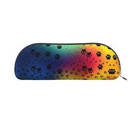 HJLUUFT Sac de rangement semi-circulaire avec motif empreintes de pattes - Trousse élégante et légère pour le bureau, la vie et les voyages