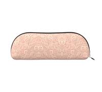 HJLUUFT Sac de rangement semi-circulaire classique avec motif floral, étui élégant et sac de maquillage léger, adapté pour le bureau, la vie et les voyages, argent, Taglia Unica, art