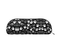 HJLUUFT Sac de rangement semi-circulaire noir et blanc avec motif empreintes de pattes - Trousse élégante et trousse de maquillage légère pour le bureau, la vie et les voyages, argenté, Taille unique,
