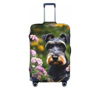 HJLUUFT Schnauzer Housse de protection pour valise, lavable, anti-rayures, motif imprimé Schnauzer, Noir , M